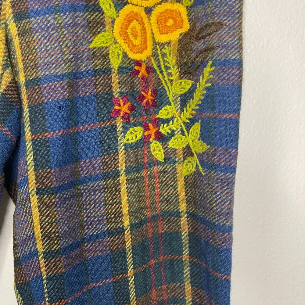 Vintage Plenty Flannel Floral Multi-colored Wool Blend Pants Size Medium - Picture 6 of 13